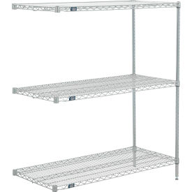 3 Shelf, Poly-Z-Brite Wire Shelving Unit, Add On, 54"W x 14"D x 54"H