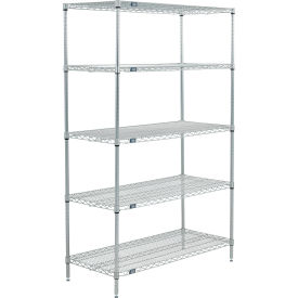 5 Shelf, Poly-Z-Brite® Wire Shelving Unit, Starter, 48"W x 14"D x 86"H