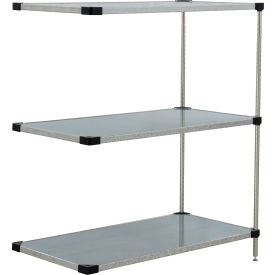 3 Shelf, Galvanized Steel Solid Shelving Unit, Add On, 60"W x 24"D x 54"H