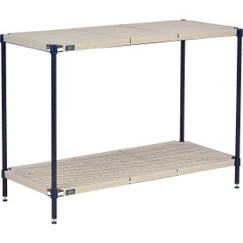 ite® 2 Shelf, Vented Plastic Mat Shelving Unit, Starter, 72"W x 18"D x 34"H