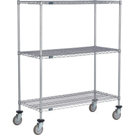 3 Shelf Truck, 36"W x 30"D x 80"H, Polyurethane Swivel Casters