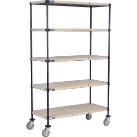 5 Shelf Truck, 54"W x 24"D x 60"H, Polyurethane Swivel Casters