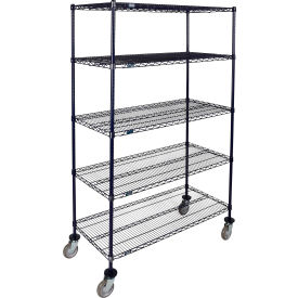 5 Shelf Truck, 54"W x 24"D x 69"H, Polyurethane Swivel Casters