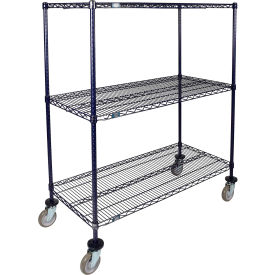 3 Shelf Truck, 48"W x 14"D x 60"H, Polyurethane Swivel Casters