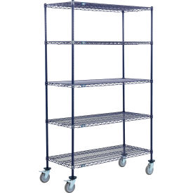 5 Shelf Truck, 30"W x 24"D x 69"H, Polyurethane Swivel Casters, 2 Brake