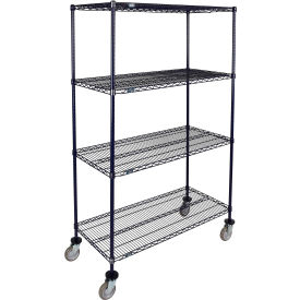 4 Shelf Truck, 60"W x 21"D x 80"H, Polyurethane Swivel Casters