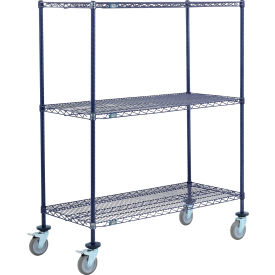 3 Shelf Truck, 54"W x 24"D x 60"H, Polyurethane Swivel Casters, 2 Brake