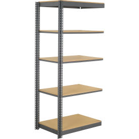 5 Shelf, Commercial Duty Boltless Shelving, Add On, 36"W x 12"D x 72"H, Wood Deck
