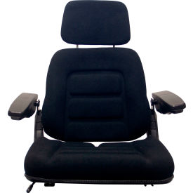 Adjustable Back Rest Seat with Arm Rests, Slide Rails & Headrest, Fabric, Black