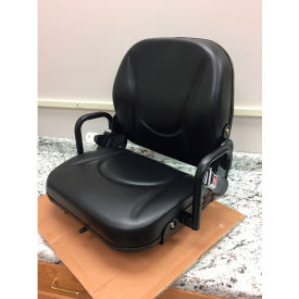 Concentric Fold-Down Back Seat with Hip Restraints & Retractable Belt, Vinyl, Black