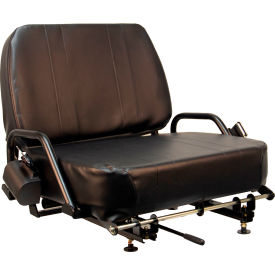 3700 Series Simple Seat with Hip Restraints & Slide Rails, Vinyl, Black