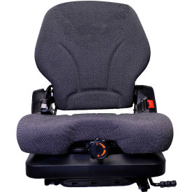 Heavy Duty Seat with Low Profile Suspension & Slide Rails, Foam/Fabric, Gray