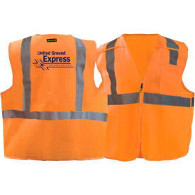 3X Recycled Class 2 Mesh Breakaway Zip Vest, Orange
