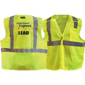 Recycled Class 2 Mesh Breakaway W/United Ground Express Logo & "Lead", Hi-Viz Yellow