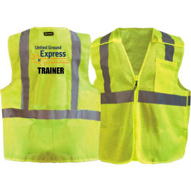 4X Recycled Class 2 Mesh Breakaway W/United Ground Express Logo & "Trainer", Hi-Viz Yellow