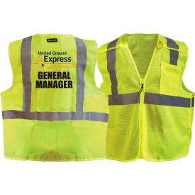 Recycled Class 2 Mesh Breakaway with Logo and "General Manager", Hi-Viz Yellow