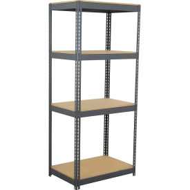 4 Shelf Heavy Duty Boltless Shelving Starter 48"W x 48"D x 60"H Wood Deck