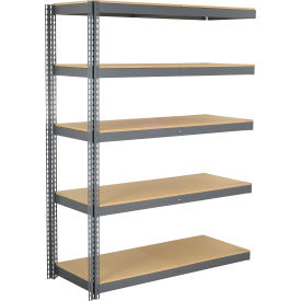 5 Shelf, Heavy Duty Boltless Shelving, Add On, 60"W x 36"D x 96"H, Wood Deck