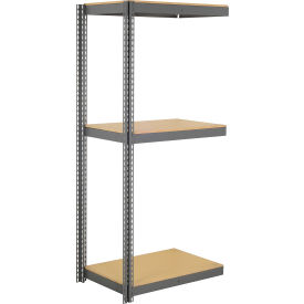 3 Shelf, Heavy Duty Boltless Shelving, Add On, 48"W x 12"D x 72"H, Wood Deck