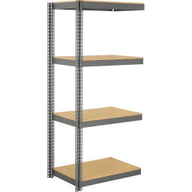 4 Shelf, Heavy Duty Boltless Shelving, Add On, 48"W x 18"D x 96"H, Wood Deck