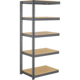 5 Shelf, Heavy Duty Boltless Shelving, Add On, 48"W x 48"D x 84"H, Wood Deck