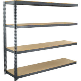 4 Shelf, Standard Duty Boltless Shelving, Add On, 96"W x 24"D x 96"H, Wood Deck