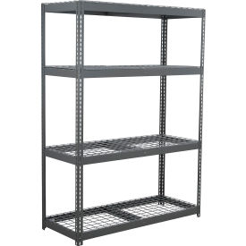 4 Shelf, Heavy Duty Boltless Shelving Starter, 72"W x 24"D x 96"H, Wire Deck