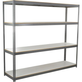 4 Shelf Standard Duty Boltless Shelving Starter, 96"Wx36"Dx84"H, Laminate Deck