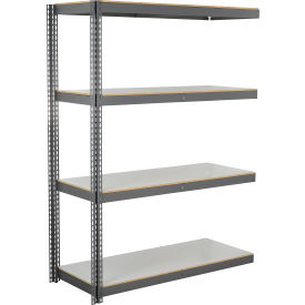 4 Shelf Heavy Duty Boltless Shelving Add On, 60"Wx48"Dx60"H, Laminate Deck