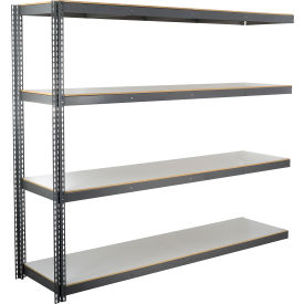 4 Shelf Standard Duty Boltless Shelving Add On, 96"Wx24"Dx72"H, Laminate Deck