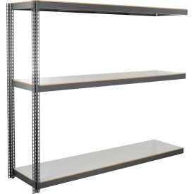 3 Shelf Heavy Duty Channel Boltless Shelving Add On, 96"Wx48"Dx72"H, Laminate Deck