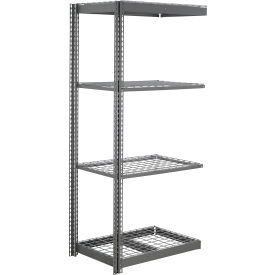 4 Shelf, Commercial Duty Boltless Shelving, Add On, 36"W x 12"D x 96"H, Wire Deck