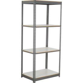 4 Shelf Commercial Duty Boltless Shelving Starter, 36"Wx24"Dx96"H, Laminate Deck