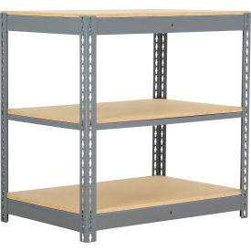 3 Shelf Commercial Duty Boltless Shelving Starter 48"W x 24"D x 36"H Wood Deck