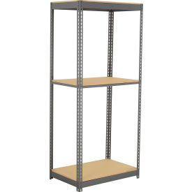 3 Shelf Commercial Duty Boltless Shelving Starter 36"W x 18"D x 48"H Wood Deck