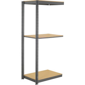 3 Shelf, Commercial Duty Boltless Shelving, Add On, 36"W x 18"D x 96"H, Wood Deck