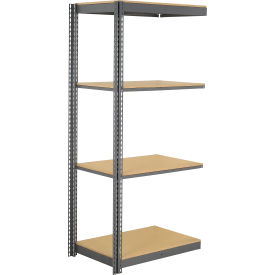 4 Shelf, Commercial Duty Boltless Shelving, Add On, 36"W x 24"D x 96"H, Wood Deck