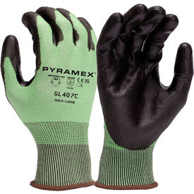 Cut Resistant Gloves, Polyurethane Coated, ANSI A4, 2XL, Green