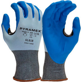 Cut Resistant Gloves, Micro Foam Nitrile Coated, ANSI A1, M, Blue
