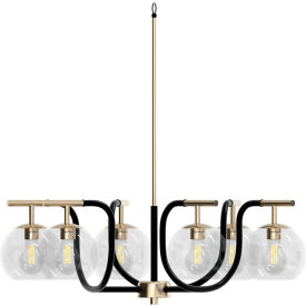 6 Medium E26 Base Sockets, 40W, 120V, Black/Gold