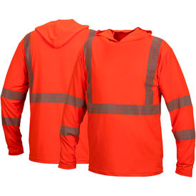 RLPH1 Long Sleeve Pullover Hoodie with UV Protection, Class 3, XL, Hi-Vis Orange