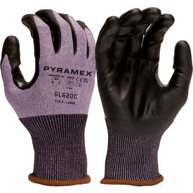 Cut Resistant Gloves, Micro Foam Nitrile Coated, ANSI A4, M, Gray/Purple