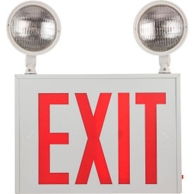 Combination LED Exit Sign, Wall Mount, 200 Lumens, 120-277V, White