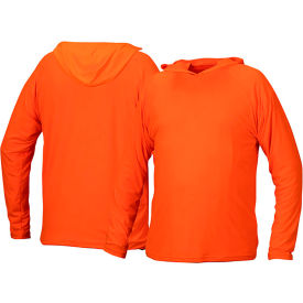 Long Sleeve Pullover Hoodie with UV Protection, 4XL, Hi-Vis Orange