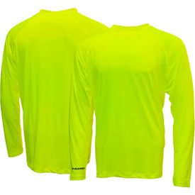 RLP1NS Long Sleeve Pullover T-Shirt with UV Protection, 5XL, Hi-Vis Lime