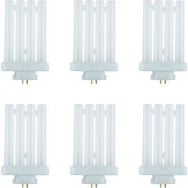 4-Pin Compact Fluorescent Light Bulb, GX10q4 Base, 6500K, 27W, Daylight, Pack of 6