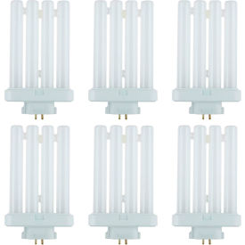 4-Pin Compact Fluorescent Light Bulb, GX10q4 Base, 3000K, 27W, Warm White, Pack of 6