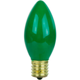Incandescent Bulb with E17 Intermediate Base, 7W, 120V, Green, Pack of 25