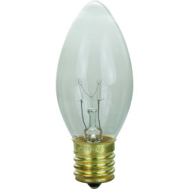 Incandescent Bulb with E17 Intermediate Base, 7W, 120V, Clear, Pack of 25