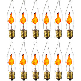 Incandescent Chandelier Bulb with E12 Candelabra Base, 3W, 120V, Clear, Pack of 12
